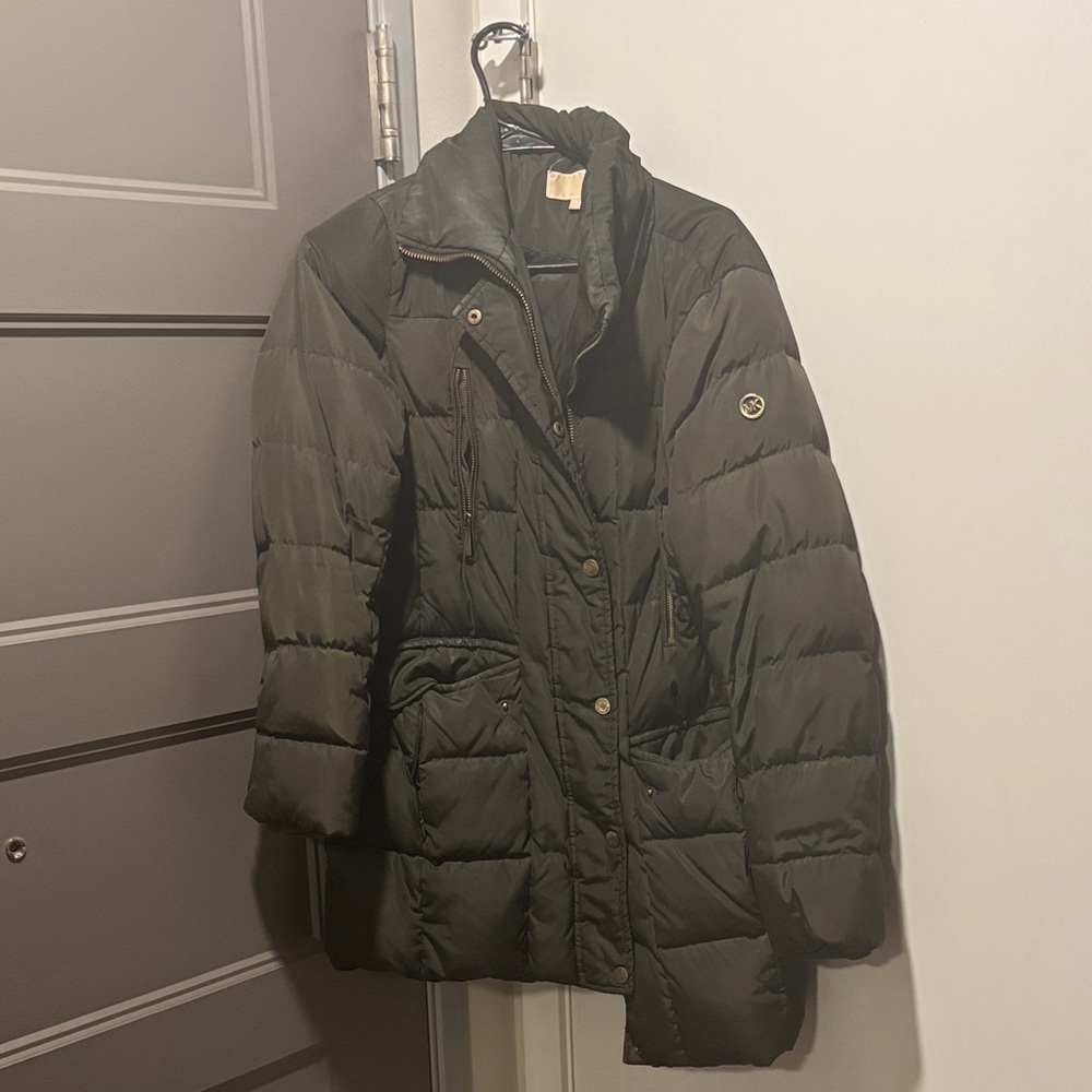 Michael Kors Dark Green Puffer Jacket